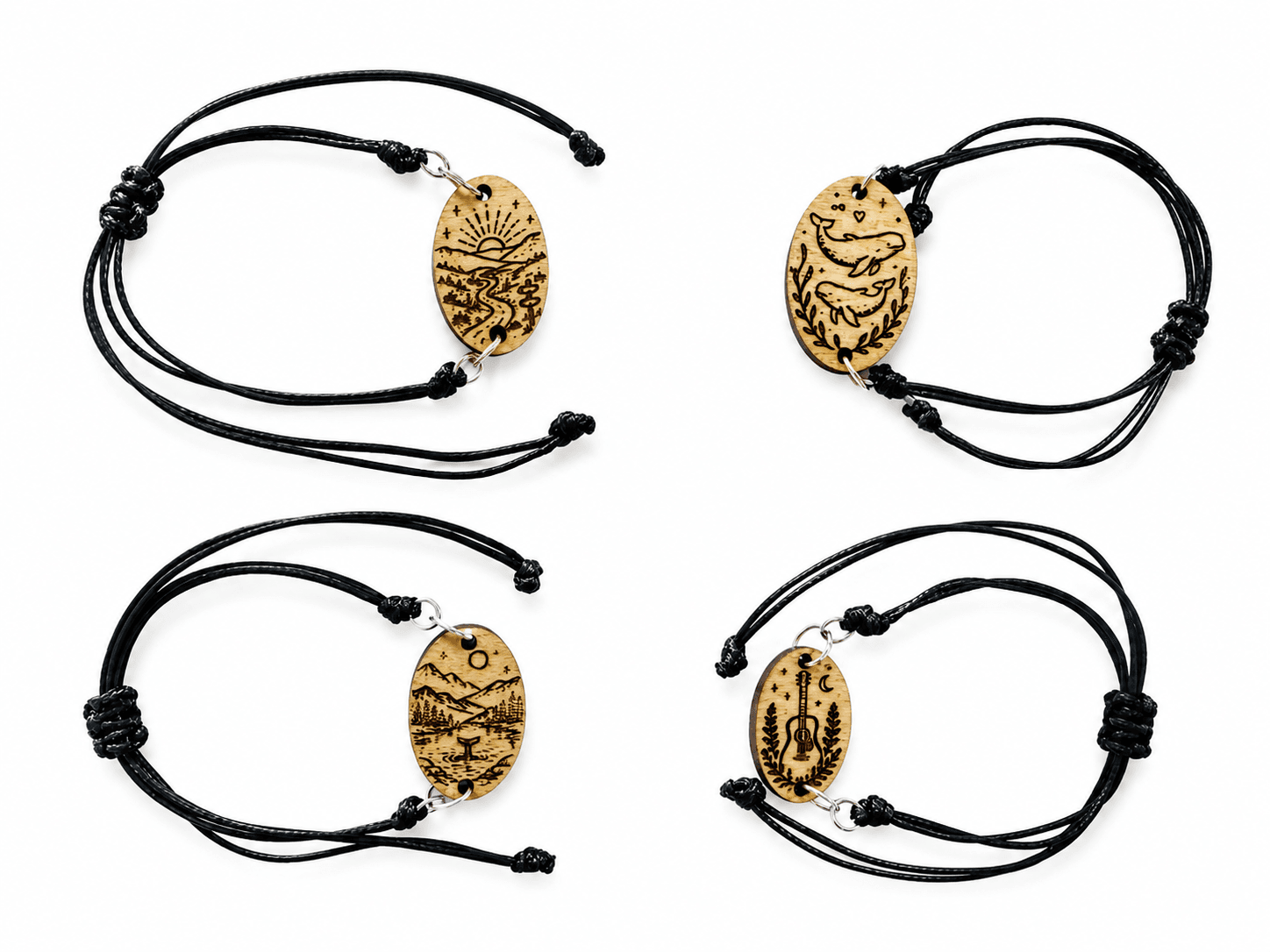 Wooden charm Bracelets